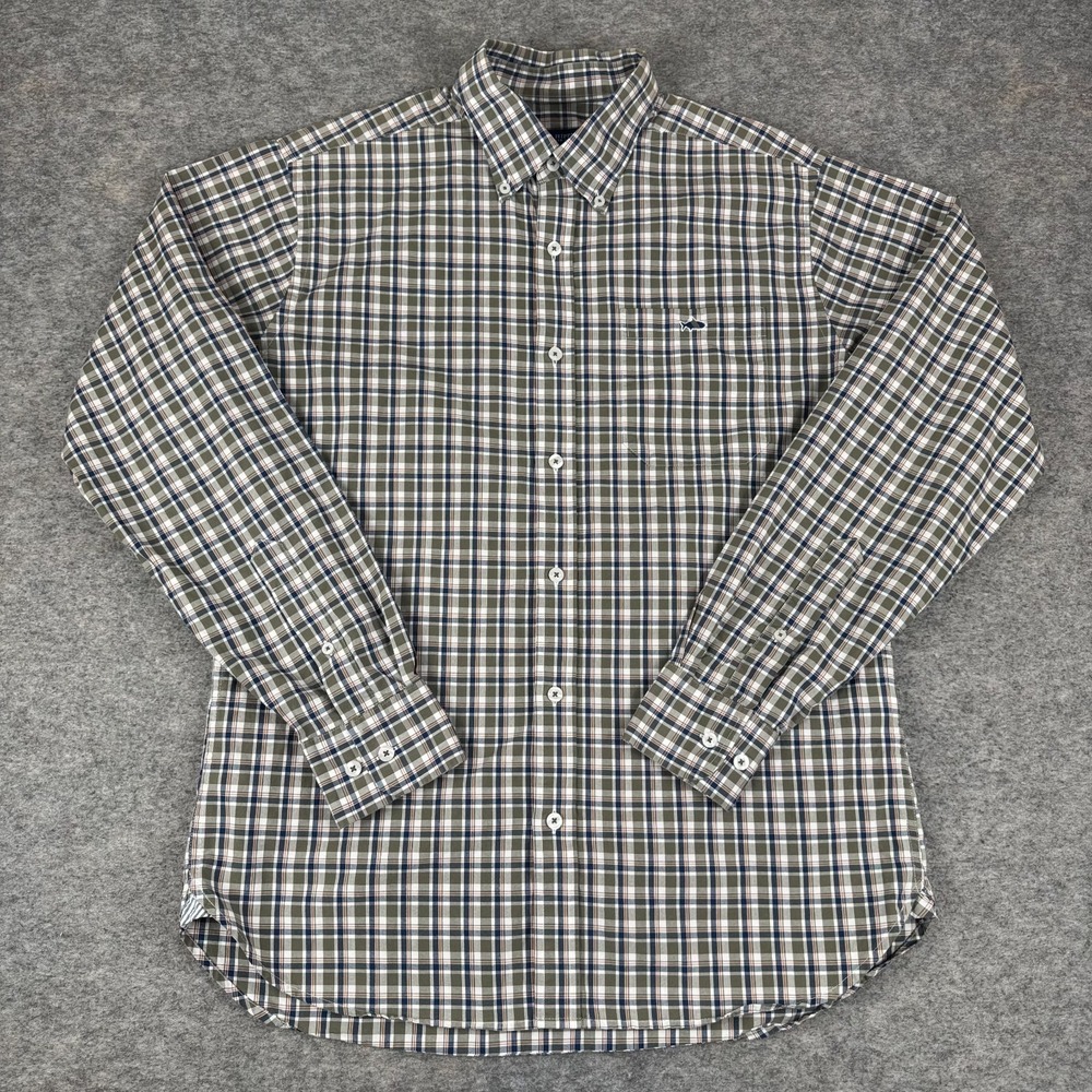 Fish Hippie Tailored Fit Button Down Shirt Long Sleeve Plaid Mens Medium M